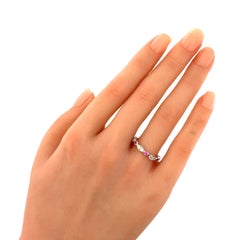 Tiffany & Co. Jazz Diamond Pink Sapphire Platinum Band Ring Size 6