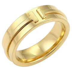Tiffany & Co. T Two 18k Yellow Gold Band Ring Size 5.5