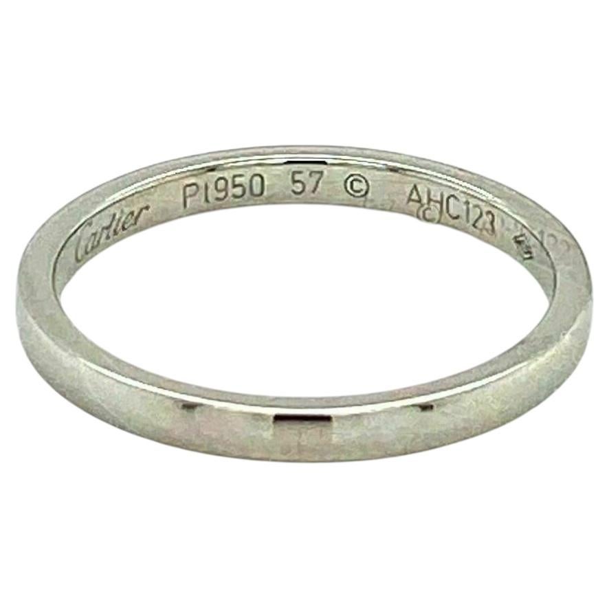 Cartier Platinum Wedding Band Ring Size US 8 EU 57 For Sale