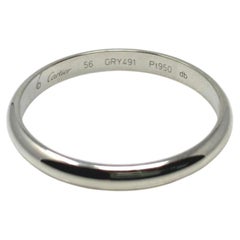 Cartier 1895 Platinum Wedding Band Ring with Certificate Size US 7.5 EU 56