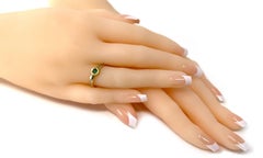 Cartier Emerald Stack Band Ring 18k Tri-Color Gold w/Certificate Size US 6 EU 52