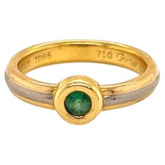 Cartier Emerald Stack Band Ring 18k Tri-Color Gold w/Certificate Size US 6 EU 52