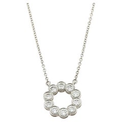 Tiffany & Co. Circle Jazz Diamond Platinum Pendant Necklace 16"
