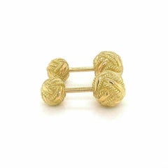 Tiffany Schlumberger 18k Yellow Gold Double Woven Knot Cufflinks