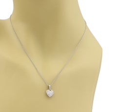 Tiffany & Co. French Pave Diamond Platinum Heart Pendant Necklace 16"