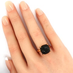 Tiffany & Co. Paloma Picasso Sugar Stacks Black Spinel 18k Rose Gold Ring Size 5