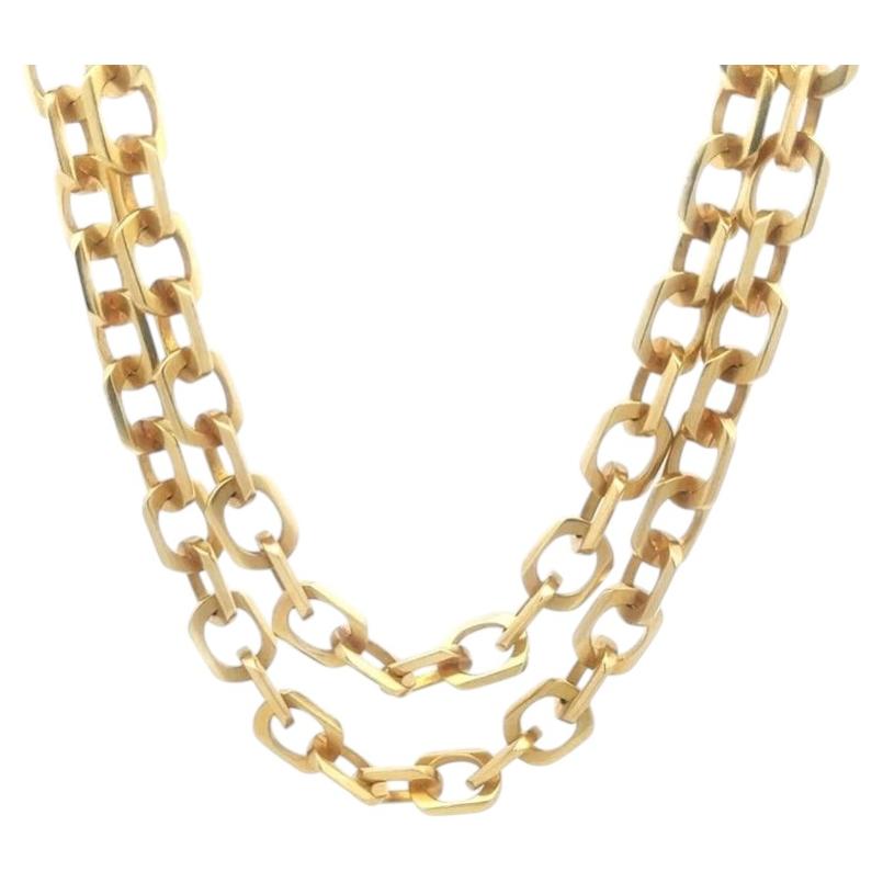 Rare Van Cleef & Arpels 18k Yellow Gold Oval Link Chain Necklace w/Paper 30"