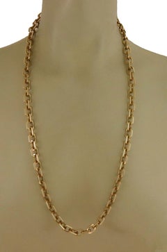 Collier rare Van Cleef & Arpels en or jaune 18 carats à maillons ovales, avec certificat, 30"