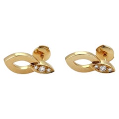 Cartier Diadea Diamond 18k Yellow Gold Earrings w/Paper