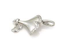Cartier Ginkgo Diamond 18k White Gold Leaf Charm Pendant w/Paper