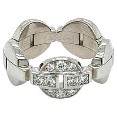 Cartier Himalia Diamond 18k White Gold Band Ring w/Cert & Box Size US 6 EU 52