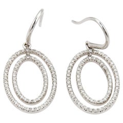 Tiffany & Co. Metro Diamond 18k White Gold Oval Earrings
