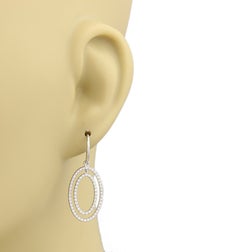 Tiffany & Co. Metro Diamond 18k White Gold Oval Earrings