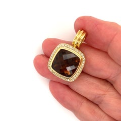 David Yurman Albion Diamant-Rauchquarz-Anhänger aus 18-karätigem Gelbgold im Kabel-Design