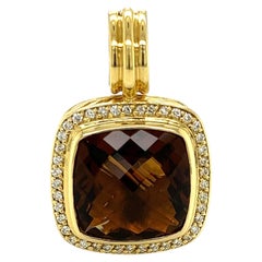 David Yurman Albion Diamant-Rauchquarz-Anhänger aus 18-karätigem Gelbgold im Kabel-Design