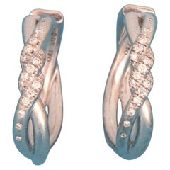 David Yurman Continuance Diamond 18k White Gold Hoop Earrings