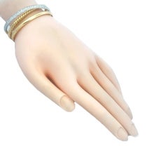David Yurman Crossover Diamond 18k Yellow Gold Three-Band Cuff Bracelet 6.5"