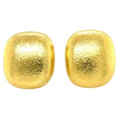 Tiffany & Co. Cushion Dome 18k Yellow Gold Stud Earrings