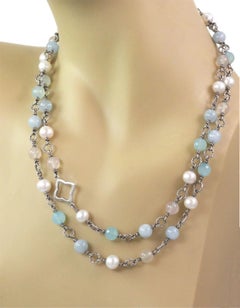 David Yurman Quatrefoil Bijoux Sterling Silver Beaded Necklace 40"