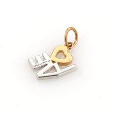 Tiffany & Co. Diamond LOVE 18k White & Rose Gold Charm Pendant