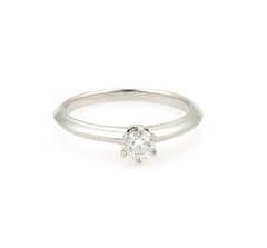 Tiffany & Co. 0.25ct Diamond Platinum Solitaire Ring Size 6 Cert & Box