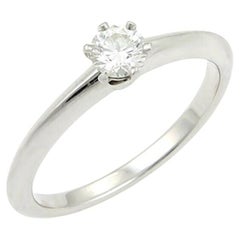 Tiffany & Co. 0.25ct Diamond Platinum Solitaire Ring Size 6 Cert & Box