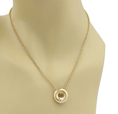 Cartier Trinity 18k Tri-Color Gold Circular Pendant Necklace 16.5" w/Paper