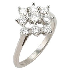 Tiffany & Co. Diamond Platinum Floral Ring Size 4.5