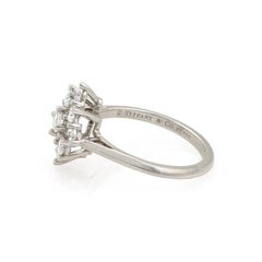 Tiffany & Co. Diamond Platinum Floral Ring Size 4.5