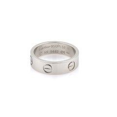 Cartier LOVE Platinum 5.5mm Band Ring Size US 6 EU 52