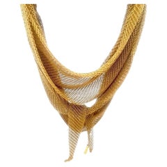 Tiffany & Co. Peretti Rare Limited Edition 20k Yellow Gold Mesh Scarf Necklace