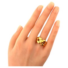 Cartier Puff Dome 18k Yellow Gold Band Ring Size 5.75 EU 51