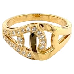Cartier Diamond 18k Yellow Gold Open Love Knot Ring w/Paper Size US 6.5 EU 53