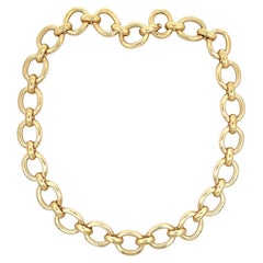 Cartier Baignoire 18k Yellow Gold Oval Link Necklace with Paper 17.5"