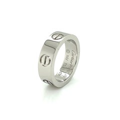 Cartier Classic LOVE 1 Diamond Platinum 5.5mm Band Ring w/Cert Size 4.5 EU 49
