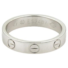 Cartier Small LOVE 18k White Gold 3.5mm Band Ring w/Paper Size 4.5/EU 47