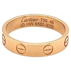 Cartier Small LOVE 18k Rose Gold 3.5mm Band Ring w/Cert Size 4.5/EU 48