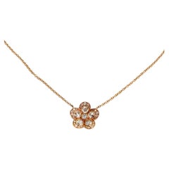 Tiffany & Co. Enchant Garden Diamond 18k Rose Gold Flower Pendant Necklace 16"