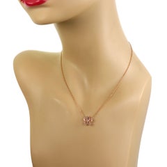 Tiffany & Co. Enchant Garden Diamond 18k Rose Gold Flower Pendant Necklace 16"