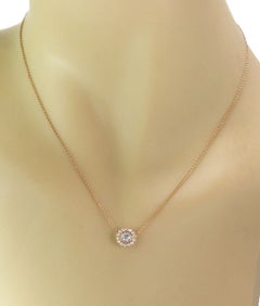 Tiffany & Co. Enchant Garden Diamond 18k Rose Gold Flower Pendant Necklace 16"