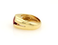 Tiffany & Co. Pink Tourmaline Solitaire 18k Yellow Gold Ring Size 6