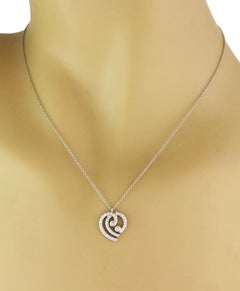 Tiffany & Co. Enchant Diamond Platinum Heart Pendant Necklace 16"