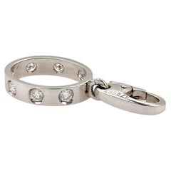 Cartier LOVE 7 Diamond 18k White Gold Mini Oval Ring Charm Pendant