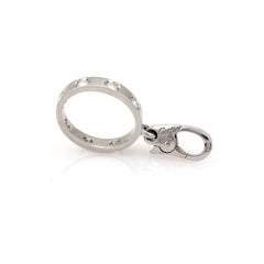 Cartier LOVE 7 Diamond 18k White Gold Mini Oval Ring Charm Pendant