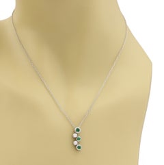 Tiffany & Co. Bubble Diamond Tsavorite Platinum Pendant Necklace 16"