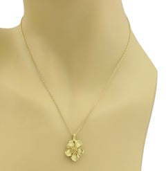 Tiffany & Co. Dogwood 18k Yellow Gold Floral Pendant Necklace 16"