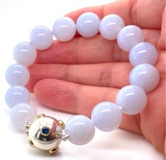 Tiffany & Co. Etoile Chalcedony Multi-Gem 18k Gold & Sterling Silver Bracelet 8"