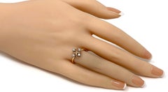 Tiffany & Co. Schlumberger Platinum 18k Rose Gold Diamond Ring Size 5.5