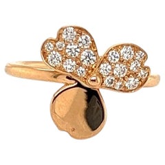Tiffany & Co. Paper Flowers Diamond 18k Rose Gold Ring Size 4