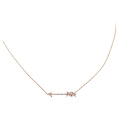 Tiffany & Co. Picasso Graffiti Diamond 18k Rose Gold Arrow Pendant Necklace 18"